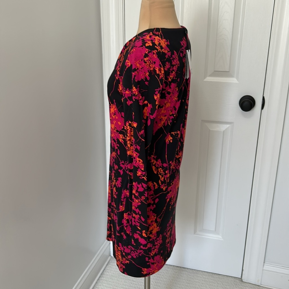 Diane von Furstenberg Silk Reina Long Sleeve Floral Daze Shift Dress - Picture 4 of 10